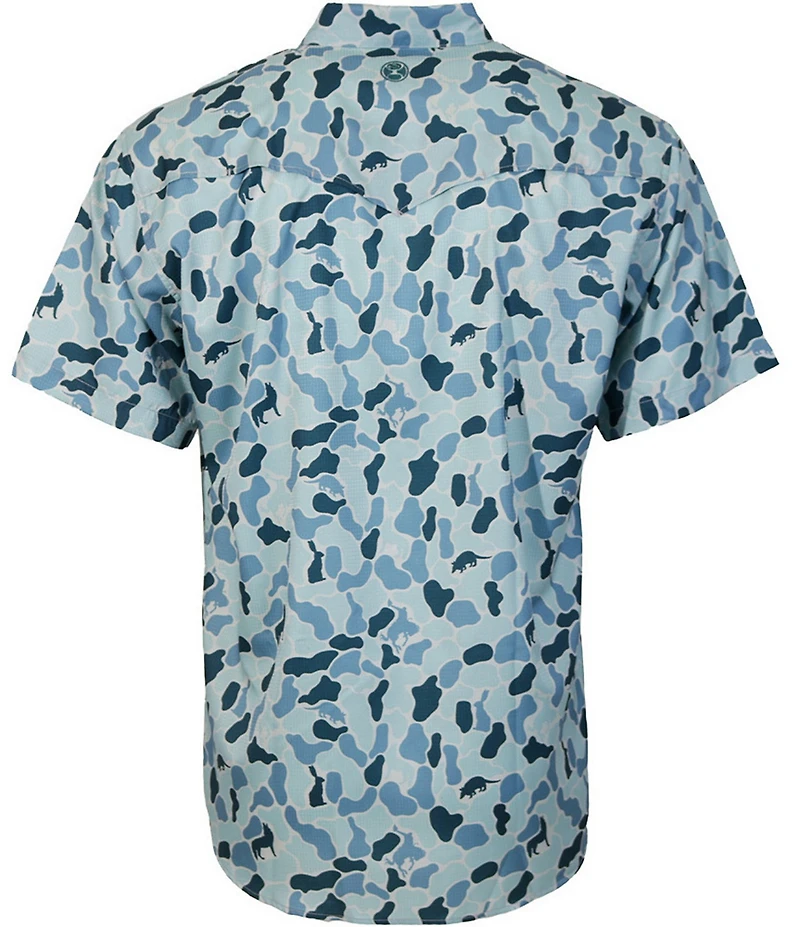 Hooey Sol Camouflage Printed Short Sleeve Shirt