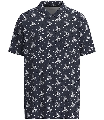 Hooey Weekender Bronco Print Short Sleeve Performance Polo