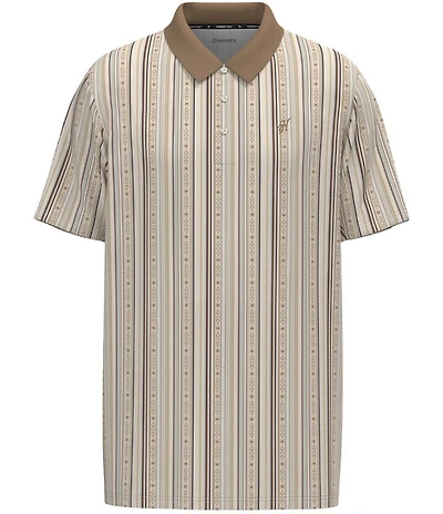 Hooey Weekender Stripe Printed Short Sleeve Polo Shirt