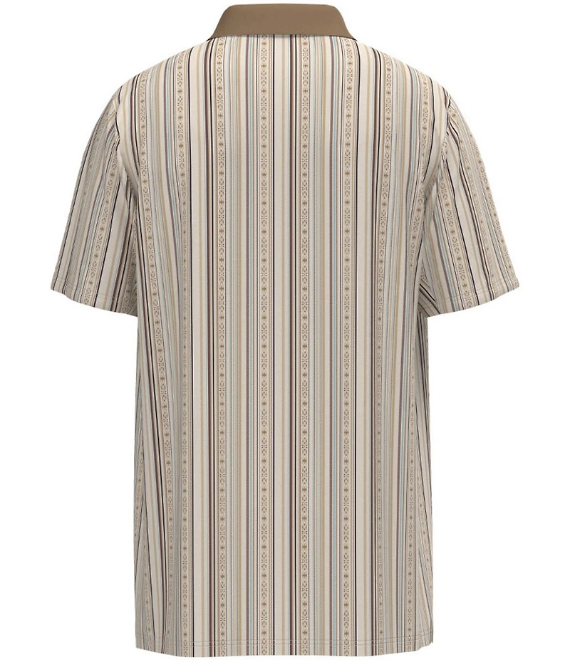 Hooey Weekender Stripe Printed Short Sleeve Polo Shirt