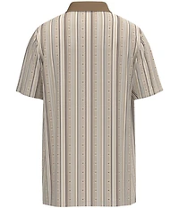Hooey Weekender Stripe Printed Short Sleeve Polo Shirt