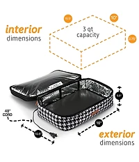 Hot Logic Portable Oven and Food Warmer Casserole Carrier Houndstooth Print Expandable Tote Bag
