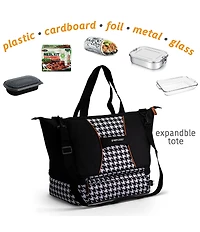 Hot Logic Portable Oven and Food Warmer Casserole Carrier Houndstooth Print Expandable Tote Bag