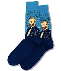 Hot Sox Novelty Van Gogh Self Portrait Crew Socks