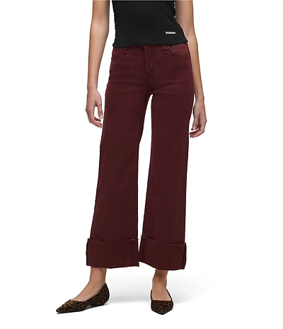 Hudson Jeans Rosie High Rise Wide Leg Ankle Cuff Jeans