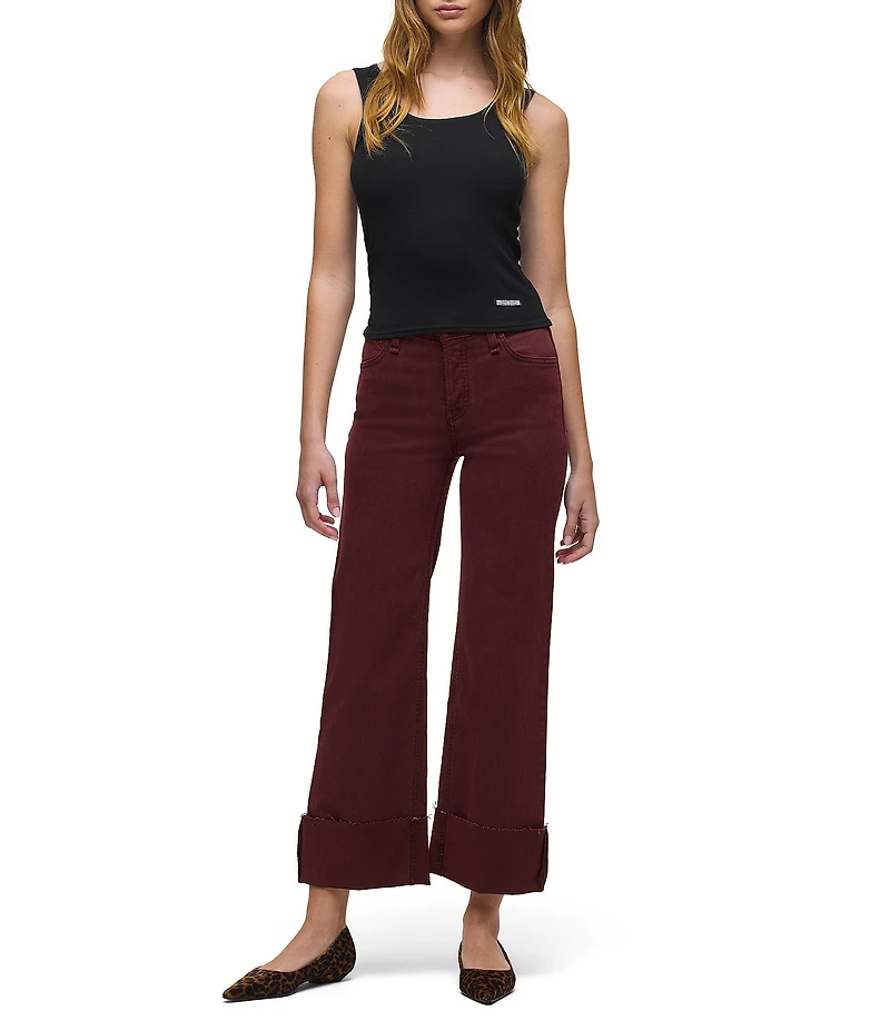 Hudson Jeans Rosie High Rise Wide Leg Ankle Cuff Jeans