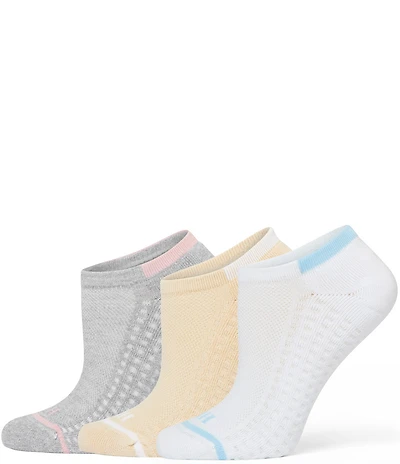 HUE Air Cushion Sport Mesh Top No-Show Socks, 3 Pack