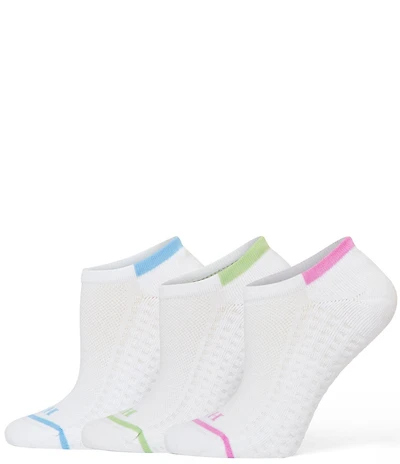 HUE Air Cushion Sport Mesh Top No-Show Socks, 3 Pack