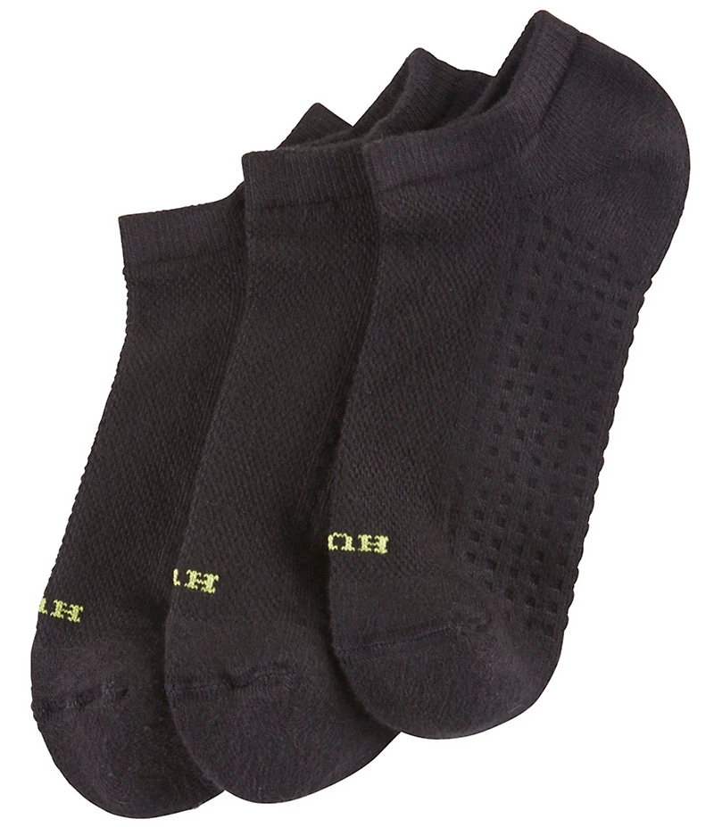 HUE Air Cushion Sport Mesh Top No-Show Socks, 3 Pack