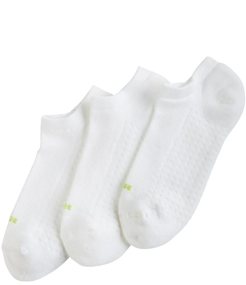 HUE Air Cushion Sport Mesh Top No-Show Socks, 3 Pack