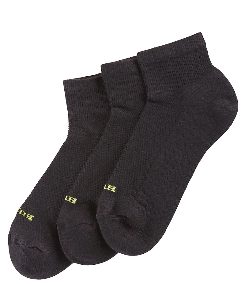 HUE Air Cushion Sport Quarter Top Moisture Control Socks, 3 Pack