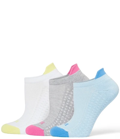 HUE Air Cushion Tab Back Colorblock Ankle Socks, 3 Pack