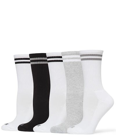 HUE Assorted Sport Crew Sock, 5 Pack