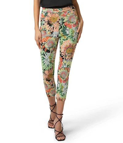 HUE Bloom Ultra Soft Denim Floral Capri Leggings