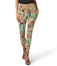 HUE Bloom Ultra Soft Denim Floral Capri Leggings