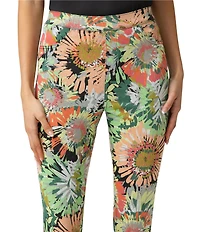 HUE Bloom Ultra Soft Denim Floral Capri Leggings