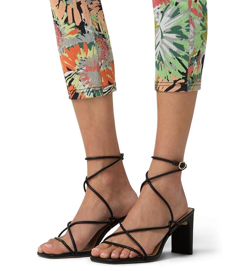 HUE Bloom Ultra Soft Denim Floral Capri Leggings