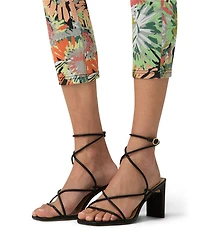 HUE Bloom Ultra Soft Denim Floral Capri Leggings