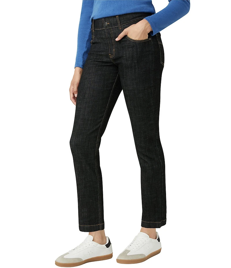 HUE Crosshatch Denim Straight Leggings