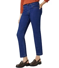 HUE Crosshatch Denim Straight Leggings