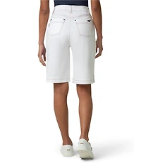 HUE Crosshatch Mis-Rise Denim Bermuda Shorts