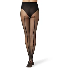 HUE Dotted Back Seam Sheer Control Top Tights