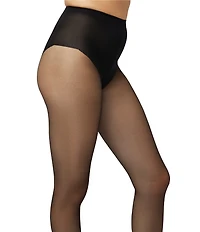 HUE Dotted Back Seam Sheer Control Top Tights