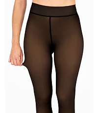 HUE Faux Sheer Fleece Tights