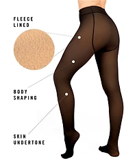 HUE Faux Sheer Fleece Tights