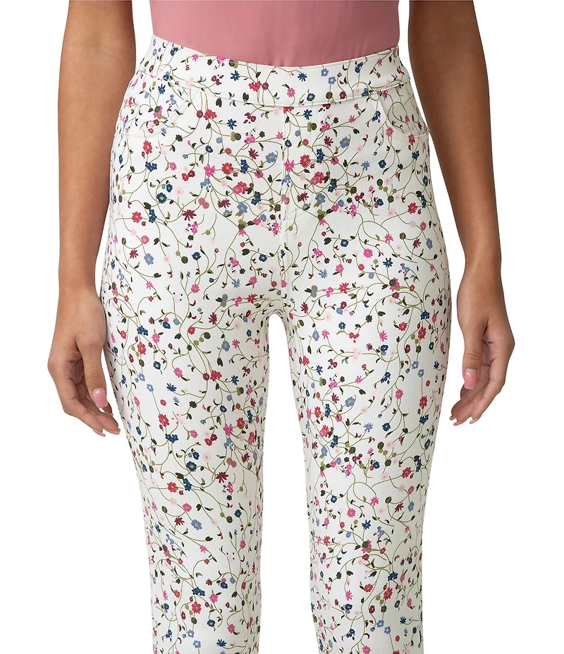 HUE Floral Ultra Soft Denim Floral Capri Leggings