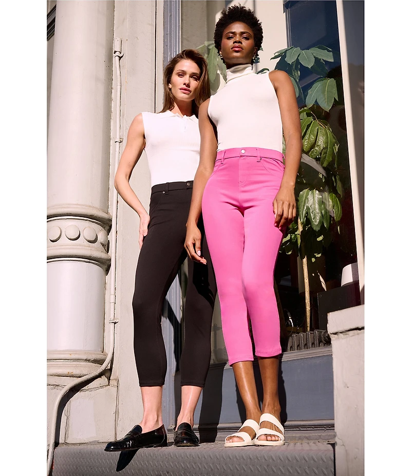 HUE Hi-Rise Ultra Soft Denim Capri Leggings