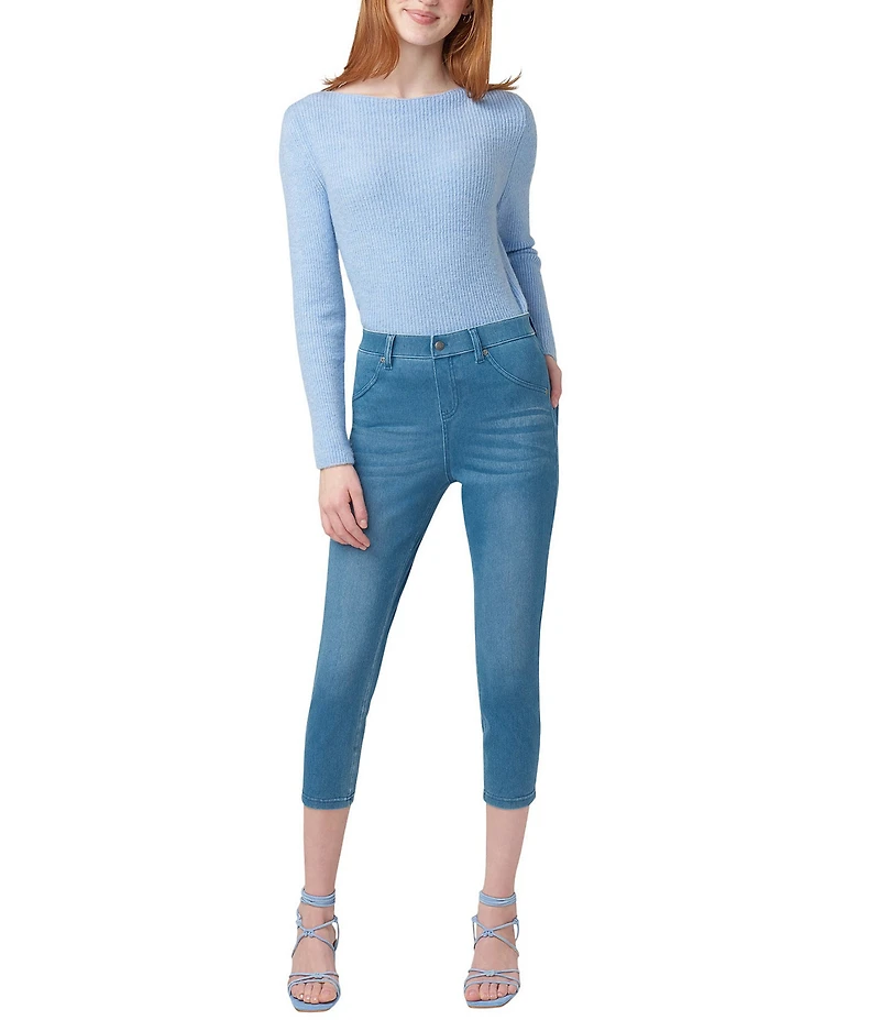 HUE Hi-Rise Ultra Soft Denim Capri Leggings