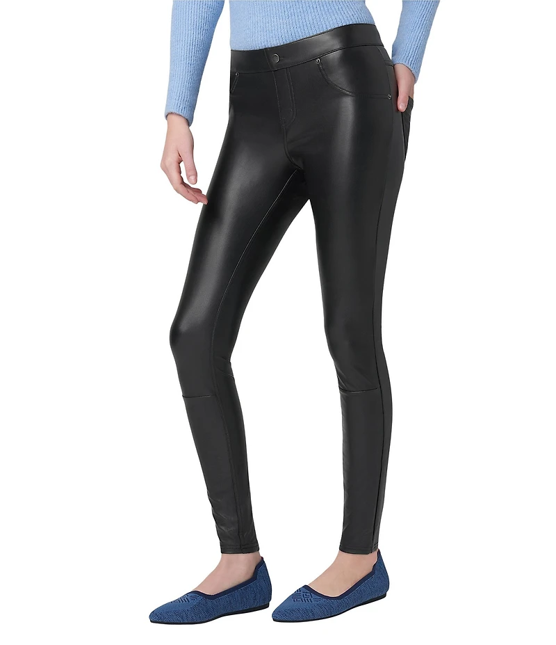 HUE Leatherette Jeans Mid Rise Full Length Leggings