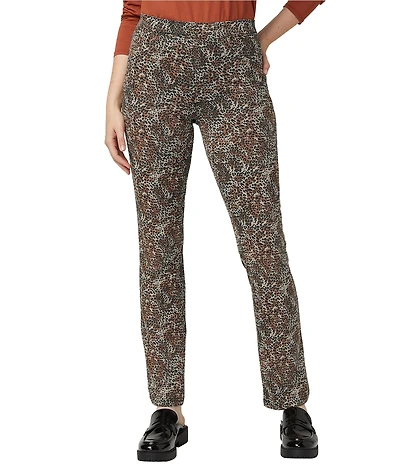 HUE Leopard Denim High Rise Baby Bootcut Jeggings