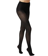 HUE Opaque Chevron Control Top Tights