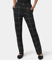 HUE Plaid Pull-On Mid Rise Trouser Leggings