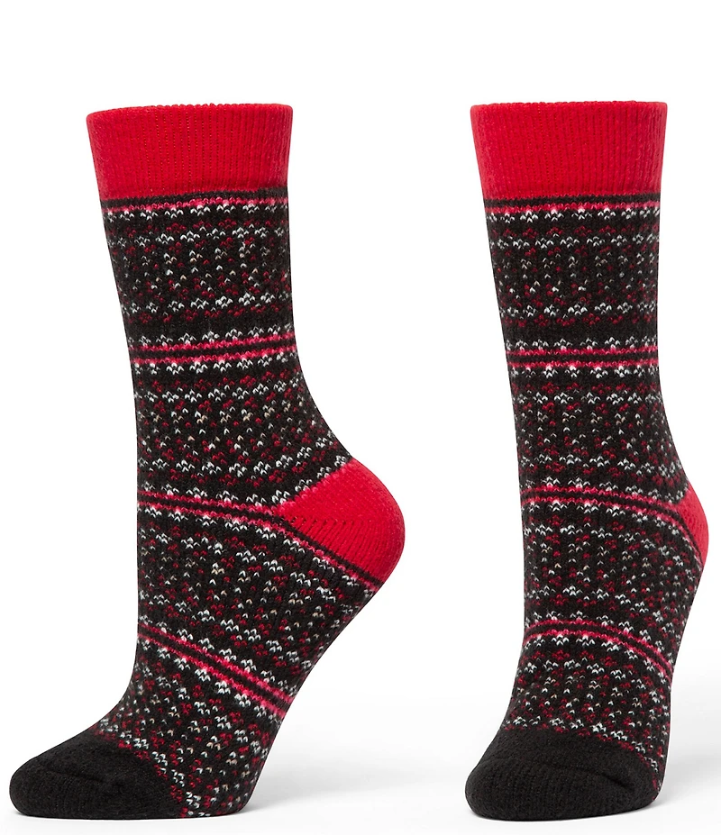 HUE Reindeer Cozy Crew Socks, 2 Pack