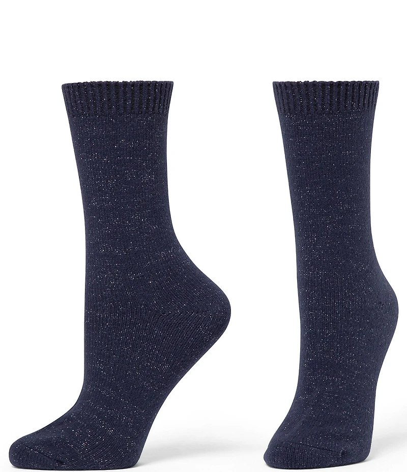 HUE Sparkle Marled Crew Socks, 2 Pack