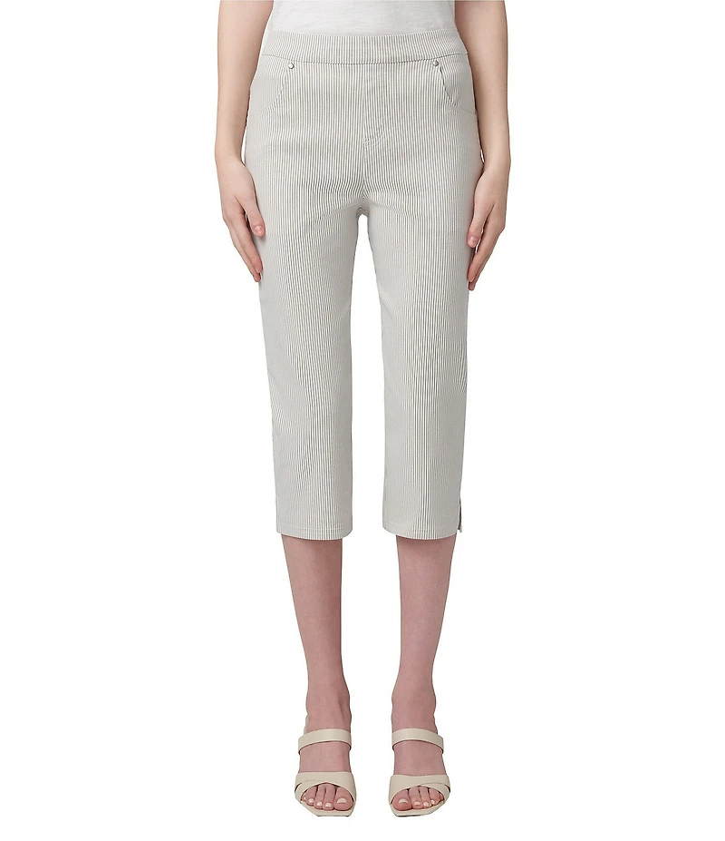 HUE Spring Stripe Pedal Pusher Capri Leggings