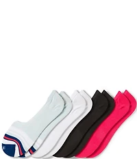 HUE Stripe Print Sneaker Liner Socks, 4 Pack