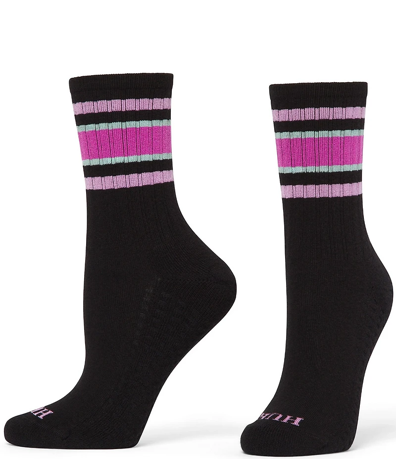 HUE Striped Air Cushion Sport Crew Socks, 3 Pack