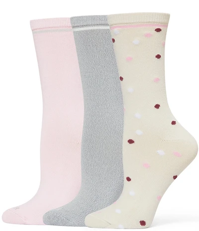 HUE Super Soft Dot Crew Socks, 3-Pack
