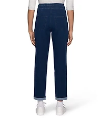 HUE Terry Soft Denim Skimmer Straight Leg Drawstring Pants