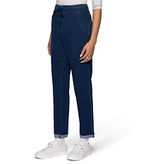 HUE Terry Soft Denim Skimmer Straight Leg Drawstring Pants