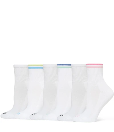 HUE Tipped Sport Mini Crew Socks, 6 Pack