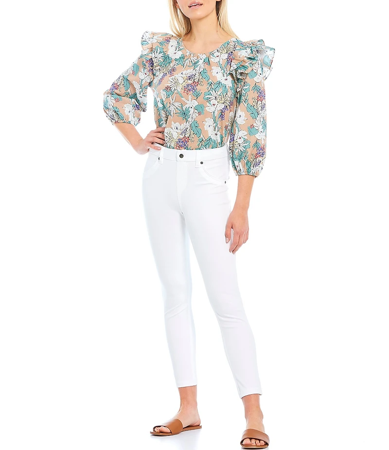 HUE Ultra Soft Denim High Rise Skimmer Crop Jeggings