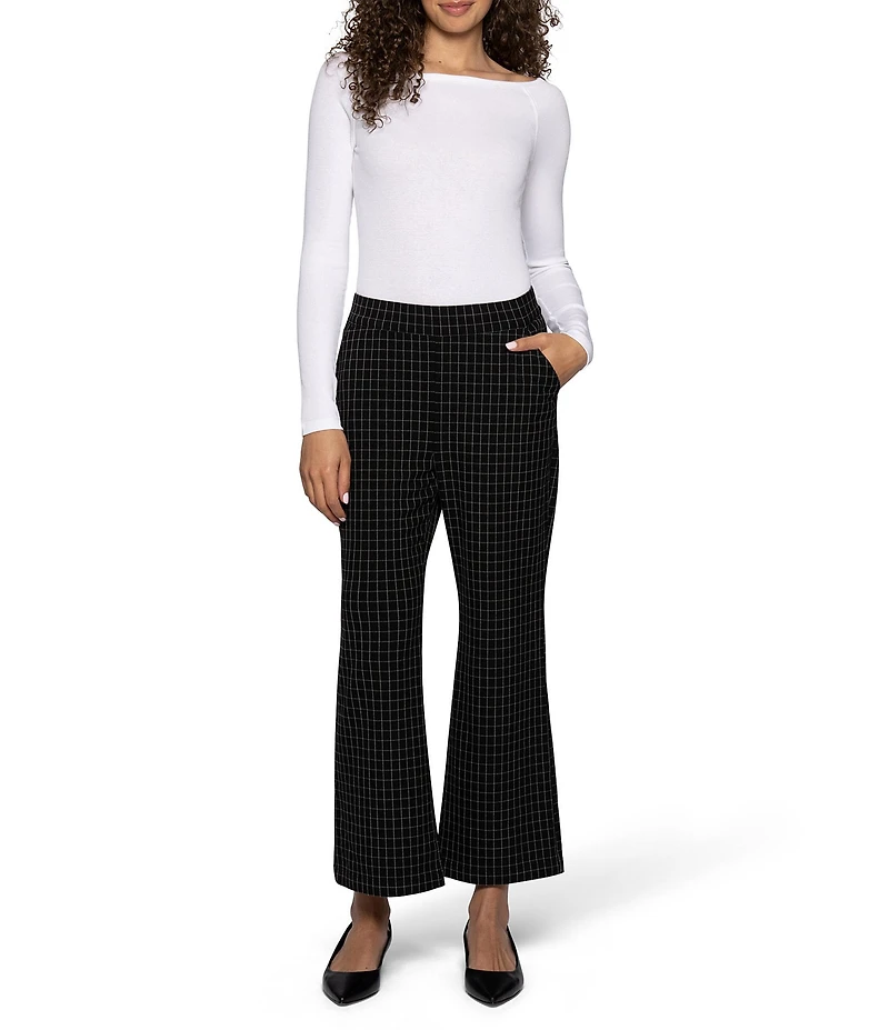 HUE Windowpane Modern Kick Flare Pants