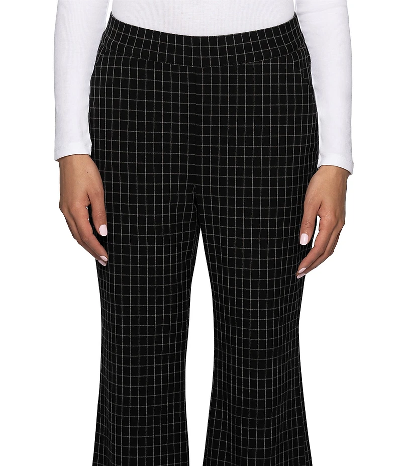 HUE Windowpane Modern Kick Flare Pants