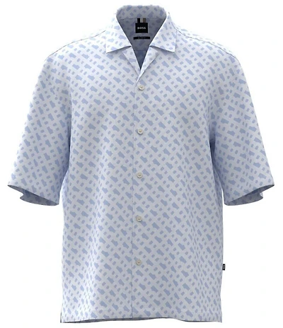 Hugo Boss BOSS Big & Tall Lars Short Sleeve Woven Camp Shirt