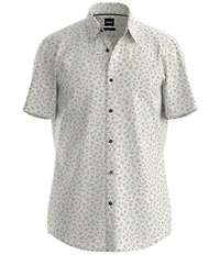 Hugo Boss BOSS Big & Tall Linen Roan Floral Print Stretch Short Sleeve Woven Shirt